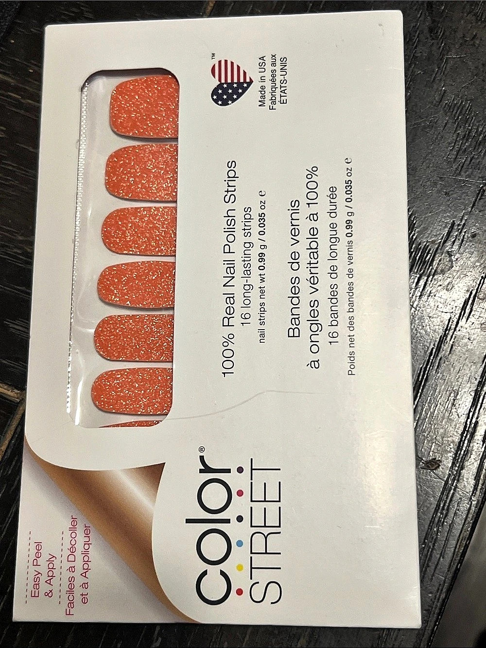 Color Street You’re Corally Invited Nail Polish Strips Orange NWT